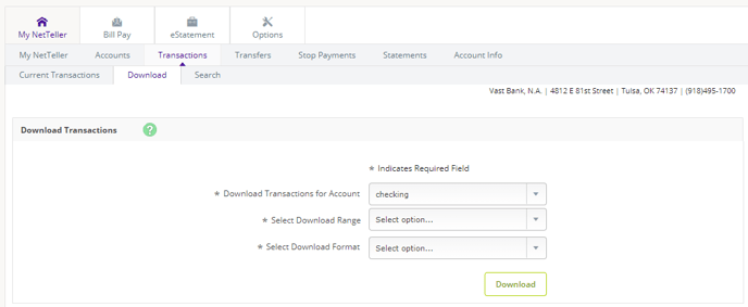 Vast-NetTeller-7-Transaction-Download